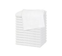 Westlane Linens 100% Cotton Face Cloths Flannels & Washcloths 500 GSM Super Soft Hotel Quality (White, 12 Pack)