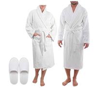 Westlane Linens 100% Egyptian Cotton Terry Toweling Bathrobe, Hotel & Spa Quality Unisex Dressing Gown Bath Robes for Men & Women