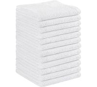 Westlane Linens 12 Pack Face Cloths - 100% Egyptian Cotton Flannels - 30x30 cm Premium Quality Flannel Face Cloth, Highly Absorbent and Soft Wash Cloth (White, 12 Pack)