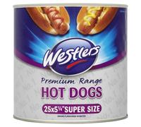 Westlers Premium Range 25 Hot Dogs Super Size