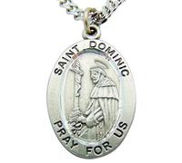 Westman Works St Dominic Solid Pewter One Inch Saint Medal with Stainless Steel Chain