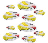 Westmark 10 x Flexible Oven Covers with Elastic Band, Plastic, White/Multi-Colour, 232922E3