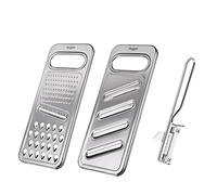 Westmark 100222E6 Set of 3 Universal Grater + Cucumber Slicer + Peeler Stainless Steel + Famos Silver
