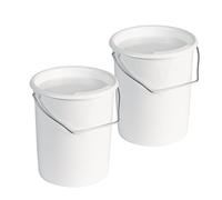Westmark 2 Milk/Storage/Feed Buckets with Handle and Lid, Capacity: 3 L, Plastic, Maxi, White, 237922E3