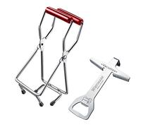 Westmark 2-Piece Set: 1 Screw Lid Opener + 1 Jar Lifter, High Quality Plastic/Steel, Vacumex, Silver/Red, 105322E6