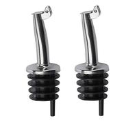 Westmark 2 Spirits/Oil/Vinegar Pourer for Bottles, with Clap, with Air Tube, Metal/Stainless Steel, Plastic Cork, INOX Gastro, Silver, 46822280