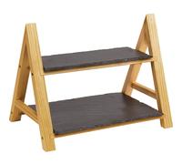 Westmark 2-Tier Serving Stand, dimensions: 35.5 x 22 x 27 cm, slate/pine, Tapas