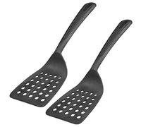 Westmark 283722E5 2 spatulas-Gentle Plus-with Large, Perforated Spoon, Plastic, Black