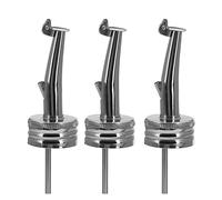 Westmark 3 spirits/oil pourers for bottles with screw thread, diameter 31.5 mm, with cap, with trachea, metal/stainless steel, Inox Gastro, silver, 452522E3