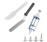 Westmark 311522E6 Baking Set 3 Pieces 1 Icing Syringe with 5 Nozzles, 1 Angle Palette, 1 Cake Dispenser, Plastic/Stainless Steel, Transparent/Black/White