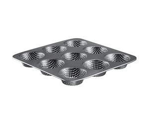 Westmark 32732260 Baking Tin for 9 Buns, Diameter 8.5 cm Each Steel, Non-Stick Coating, Anthracite