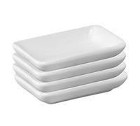 Westmark 4 ceramic dishes, rectangular, small, dimensions: 7.8 x 5 x 1.5 cm, ceramic, Tapas + Friends, white, 6975224A