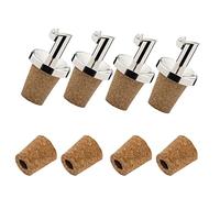 Westmark 4 vinegar/oil pourers + 4 replacement corks, with flap, metal/rust-proof stainless steel, natural cork, stainless steel innox vinegar special, 479022E3