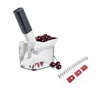 Westmark 403522E6 Cherry Pitter with Chaine, Core Cassette and Recipe Booklet, Includes Wearing Part Set, Stainless Steel/Plastic, Kernfix, White/Dark Grey/Transparent