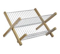 Westmark 52572260 Foldable Dish Drainer, Bamboo FE, Silver/Brown