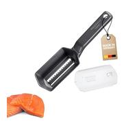 Westmark 65007760 Fish Scaler with Scale Catcher Black Edition - Aluminium, Food-Safe Special Coating, Stainless Steel, 21 x 5.9 x 5.3 cm, Scalex, Anthracite