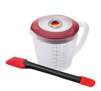 Westmark Baking Set 2 pcs, Mixing Bowl with lid, "Helena", 1.4 L and Dough Scraper "Duo", Plastic/Silicone, Helena, Duo, Transparent/red/Black, 310522E6