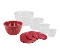 Westmark Bowl Set, 4 bowls with lids + 1 strainer, 9 pieces, Volume: 0.6/1.3/2.5