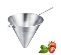Westmark Chinois Pro Pointed Sieve - fine Strainer with All-Round Perforations - Stainless Steel Sieve - Perfect for Stocks, Creams and sauces - Silver, Ø 23 cm