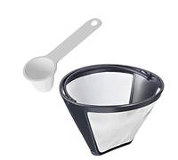 Westmark Coffee Set 2pcs., Permanent Filter Size 4 and coffee measuring spoon for 6 g of coffee, plastic/stainless steel, white/silver/black, 244322E6