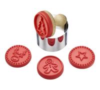 Westmark Cookie Stamp Set/Cutting Mould Set, 6 Pcs. with 4 Christmas Designs, Ap