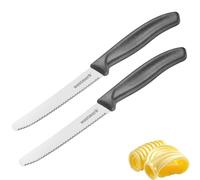 Westmark Daily-Slice Breakfast Knife - 2 Practical Knives, Double Serrated Edge, Ideal as Bread, roll & Tomato Knives, Dishwasher Safe - Stainless Steel
