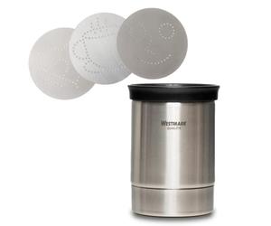 Westmark Decorative Shaker, With 4 Patterned Stencils, Volume: 250 ml, Ø 7.5 cm, Stainless Steal, 62842260