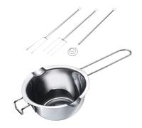 Westmark Double Boiler Melting Bowl and Chocolate Dipping Fork Set (3-Piece) - Melting Bowl with Pouring Spouts for Dual-Sided Pouring - Dipping Forks for Dipping and Decorating - Stainless Steel