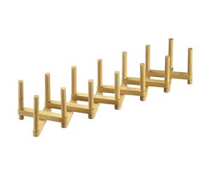 Westmark Draining stand Luigi - foldable dish rack for drying dishes, cups and glasses, dish drainer for the sink - bamboo, stainless steel