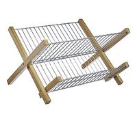 Westmark 52572260 Foldable Dish Drainer, Bamboo FE, Silver/Brown