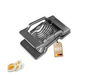 Westmark Egg Cutter Justus Black Edition - Egg Divider for Round & Oval Slices - Extra-Sharp Stainless Steel Wires, Anthracite
