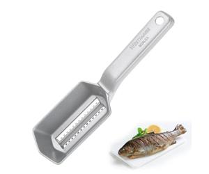 Westmark Fish Scaler With Scale Catching Tray, Aluminium, Special Food-Safe Coating, Stainless Steel, 21 X 5.9 X 5.3 cm, Scalex, Silver, 65002260