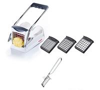 Westmark French Fries Cutter with Potato Peeler, 2pcs. Set, Finger Food Vegetable-Fruit Peeler with 3 Easy Stix Cutting Inserts and Famos Economy Peeler, 118022E7