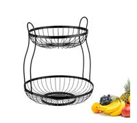 Westmark Fruit Cake Stand 2 Tier Doppio - Fruit Basket Cake Stand - Decorative Wire Basket - Practical Storage Kitchen, Buffet & Dining Table - Black, 32.5 x 34.5 cm