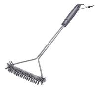 Westmark Grill brush 46 cm - long handle, ideal for cleaning your barbecue, whether cast iron or stainless steel, with practical leather loop - stainless steel, PP