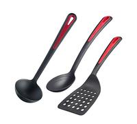 Westmark Kitchen Helper Set, 3 Items, Spatula, Soup Ladle and Spoon, Plastic, Gallant, Black/Red, 295622E6