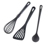 Westmark Kitchen Utensil Set 3 Pieces: Whisk, Spatula, Mixing Spoon, Plastic, Gentle, Black, 286822E6