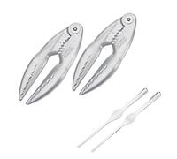 Westmark Lobster Set, 4 Pcs., 2 Lobster Crackers, Cracky + 2 Lobster Forks, Aluminium with Food-Safe Special Coating/Stainless Steel, Silver, 660022E6