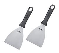 Westmark Master Line 133022E3 Professional Grill Scrapers, Straight, Rigid, Closed, Blade Dimensions: 10 x 13 cm, Length: 26 cm, Stainless Steel/Plastic, Black/Silver