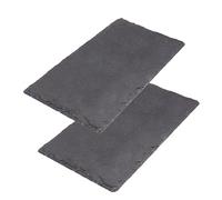 Westmark Natural Slate/Gastronorm Plates, Pack of 2, Gn 1/3, with Scratch Protection, Surface: 32.5 x 17.6 cm Each, Slate, Tapas and Friends, Anthracite, 692622E3