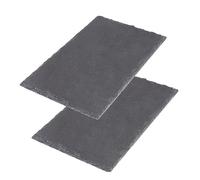 Westmark Natural Slate/Gastronorm Plates, Pack of 2, Gn 1/4, with Scratch Protection, Surface: 26.5 x 16.2 cm Each, Slate, Tapas and Friends, Anthracite, 692422E3