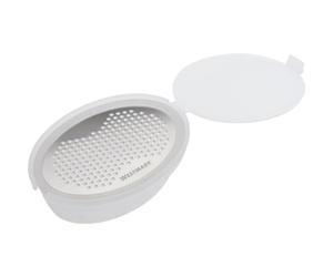Westmark Nutmeg Grater, With Storage Compartment And Blade Guard, Oval, Plastic/Stainless Steel, Technicus Nut, White/Silver, 14442260