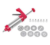 Westmark Pastry press/garnish syringe, with 8 molding discs and 8 molding nozzles, capacity: 250 ml, stainless steel/plastic, silver/red, 32332260