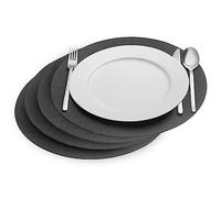 Westmark Placemats Cozy - set of 4 round placemats, elegant mats for the dining table at home or in restaurants - polyester, Ø 35 cm, anthracite