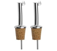 Westmark Pourers Standard 2 pcs of Cork/Stainless Steel Bent, Silver, 3.2 x 3.2 x 7 cm