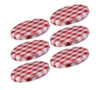 Westmark Screw-top Lids for Preserving Jars, Set of 6, Round, ø 58 mm, Tin plate, Red/White, Checked, 40982270