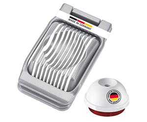 Westmark Set, 2pcs, 1 Egg Divider for Round and Oval Slices + 1 Egg Spike/Egg Piercer, Aluminium/Stainless Steel/Plastic, Duplex, Silver/red/White, 102022E6