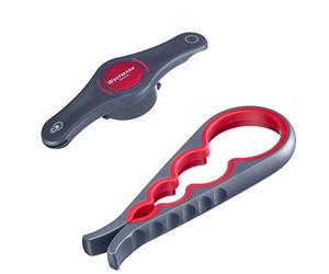 Westmark Set, 2pcs: 1 multi-purpose/lid opener + 1 multi-opener, plastic/steel, Moby Dick/Propeller, Anthracite/Red, 105122E6
