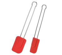 Westmark Set of 2 Cooking and Dough Scrapers with Silicone Heads, Length: Approx. 22.5/28.5 cm, Silicone/Stainless Steel, Silicone, Red/Silver, 154622E7