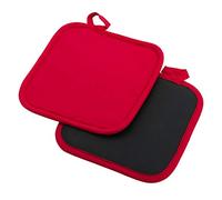 Westmark Set Of 2 Pot Holders, Square, Dimensions: Approximately 20 X 20 cm, Cotton/Neoprene, Colour: Red/Black, 15622270